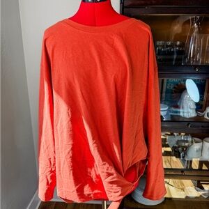 Free People Beach Oversized Long Sleeve Top Burnt Orange 100% Cotton Size M